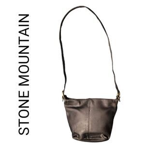 Stone Mountain Black Leather Medium Shoulder Crossbody Bag